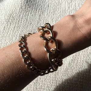 Gold link double strand bracelet